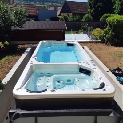 5.9 Meter Luxury Hydro Massage Outdoor Hot Tub Dan Swim Spa Combo