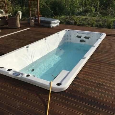 5 Meter Desain Baru Acrylic Tak Berujung Kolam Renang Outdoor Swim Spa Hot Tub
