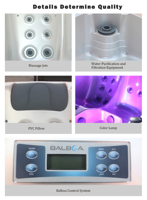 E-174S Anti Slip 850L 5 Orang Hot Tub Sistem Aliran Masuk Dan Keluar Otomatis