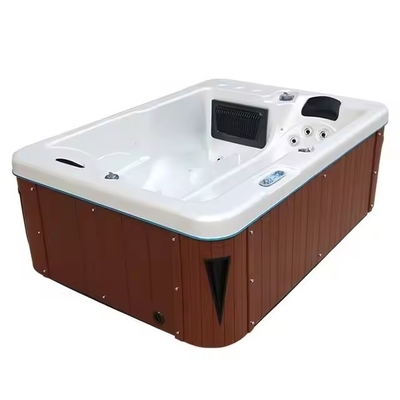 Garden Hot Tubs With 2 Lounges For Family Outdoor Massage Spa Pools Bak Mandi Bebas Dengan Lampu Led