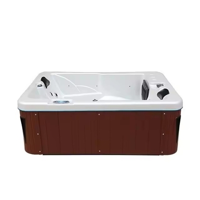 Garden Hot Tubs With 2 Lounges For Family Outdoor Massage Spa Pools Bak Mandi Bebas Dengan Lampu Led