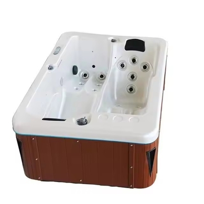 Garden Hot Tubs With 2 Lounges For Family Outdoor Massage Spa Pools Bak Mandi Bebas Dengan Lampu Led