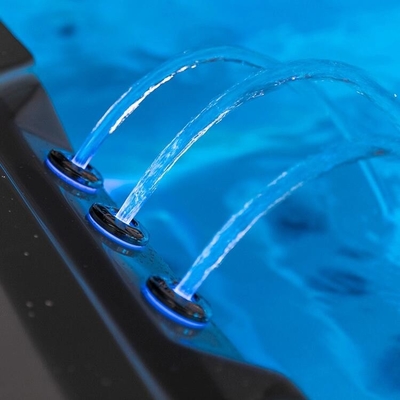 Spa Air Panas Akrilik Luar Ruangan Disesuaikan Spa Air Panas Jacuzzi Luar Ruang 6 Orang Spa Pijat Air Panas Dengan Lampu Led