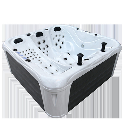 Ruang air panas taman mewah untuk 4 orang dewasa acrylic spa bak mandi Whirlpool dengan fungsi pijat untuk luar ruangan