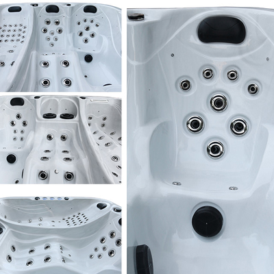 Ruang air panas taman mewah untuk 4 orang dewasa acrylic spa bak mandi Whirlpool dengan fungsi pijat untuk luar ruangan
