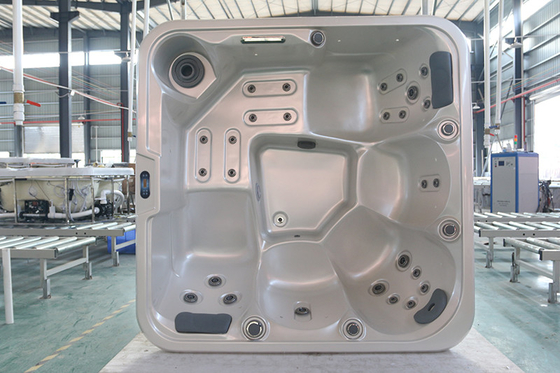 Putih 5 Orang Acrylic Corner LED Light Hydrotherapy Hot Tub E-371S