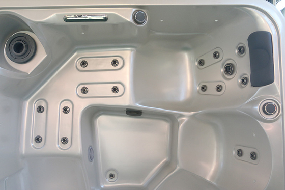 Putih 5 Orang Acrylic Corner LED Light Hydrotherapy Hot Tub E-371S