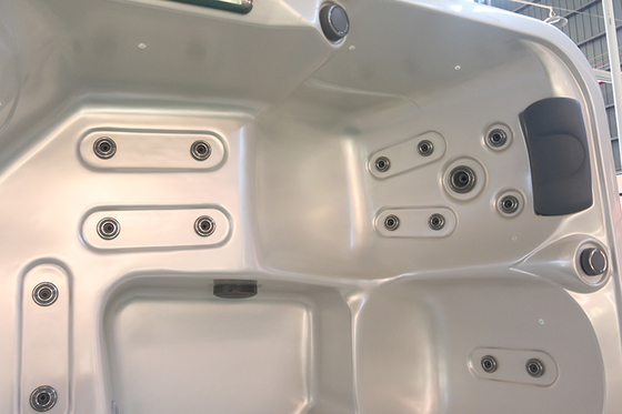 Putih 5 Orang Acrylic Corner LED Light Hydrotherapy Hot Tub E-371S