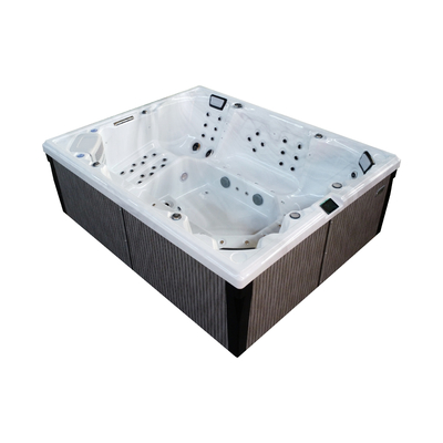 8-Person 600-Gallon Kapasitas persegi panjang Acrylic Hot Tub dengan 73 Jet dan 16 Air Jets