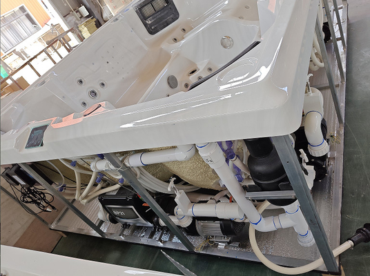 8-Person 600-Gallon Kapasitas persegi panjang Acrylic Hot Tub dengan 73 Jet dan 16 Air Jets