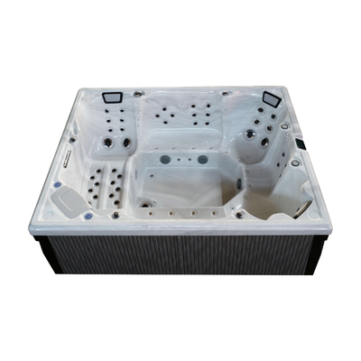 8-Person 600-Gallon Kapasitas persegi panjang Acrylic Hot Tub dengan 73 Jet dan 16 Air Jets