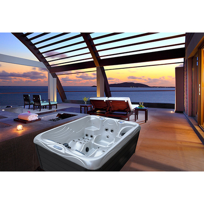 2 Launges Acrylic Hot Tub Whirlpool Bathtub Pijat Spa Luar Ruangan