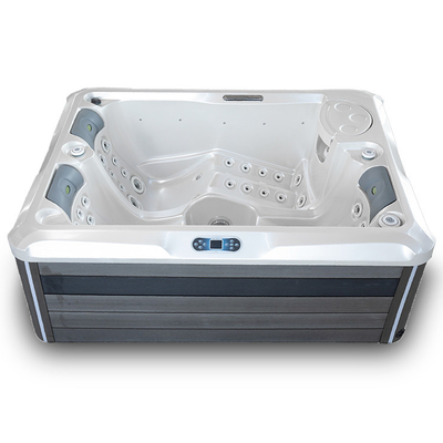Pearl White Massage Spa Bathtub Kolam Air Panas Luar Ruangan Untuk 3 Orang