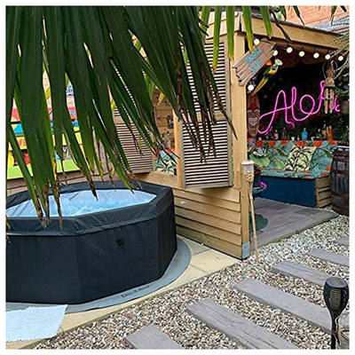 Logo Disesuaikan 4 Orang Spa Bak Mandi Air Panas Untuk Kolam Renang Spa Bulat Tiup Luar Ruangan