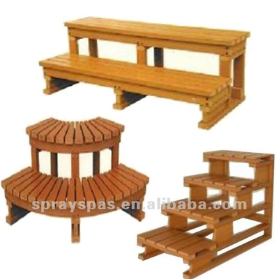 Aksesoris Spa Luar Ruangan Hot Tub 2 Tier Step Plastic Walk In Steps