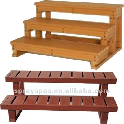 Aksesoris Spa Luar Ruangan Hot Tub 2 Tier Step Plastic Walk In Steps