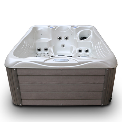 Ukuran Kecil 3 Orang Freestanding Hot Tub Outdoor Whirlpool Spa Bathtub Dengan LED