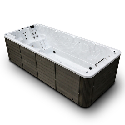 Luxury 8 Orang Akrilik Whirlpool Kolam Renang Tak Berujung Pijat Luar Ruangan Spa Berenang