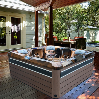 Outdoor Garden Home Outdoor Acrylic Spa Hot Tub Dengan Lampu LED Dan Bluetooth