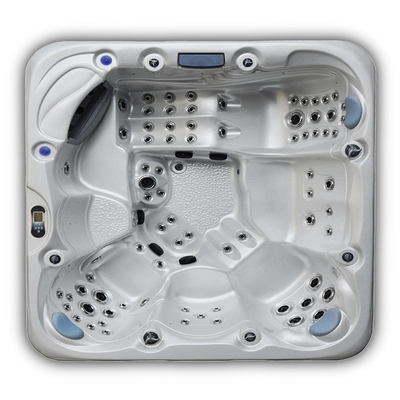Portable 1 Lounge Bathtub Luar Ruangan Mutil-Funtion Whirlpool Waterfall Spa Tub Dengan 5 Kursi Hot Tub