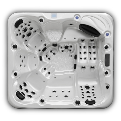 Portable 1 Lounge Bathtub Luar Ruangan Mutil-Funtion Whirlpool Waterfall Spa Tub Dengan 5 Kursi Hot Tub