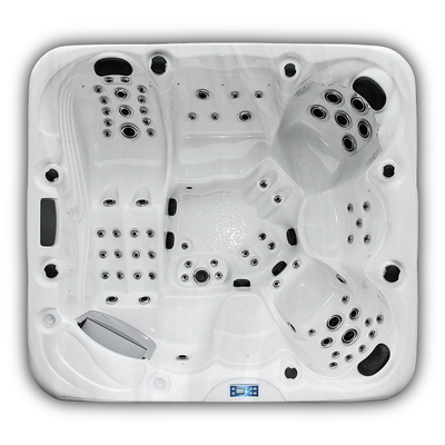 7 Orang Outdoor Whirlpool Spa Hot Tub Dengan Pencahayaan Berwarna-warni Dan Pemegang Cangkir