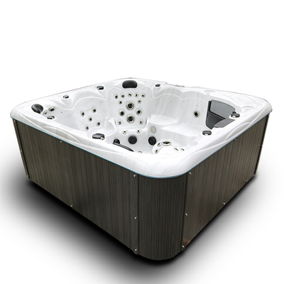 7 Orang Outdoor Whirlpool Spa Hot Tub Dengan Pencahayaan Berwarna-warni Dan Pemegang Cangkir