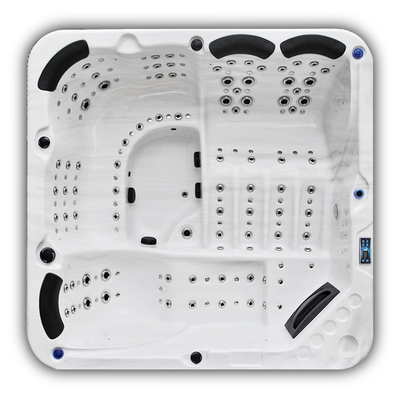6 Orang Acrylic Freestanding Massage Hot Tub Outdoor Whirlpool Spa Bathtub Dengan 3 Kursi &amp; 3 Kursi