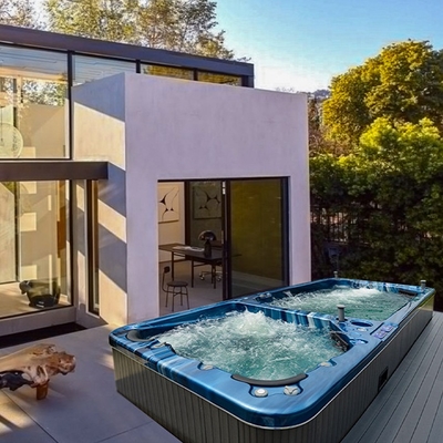 5.9 Meter Luxury Hydro Massage Outdoor Hot Tub Dan Swim Spa Combo