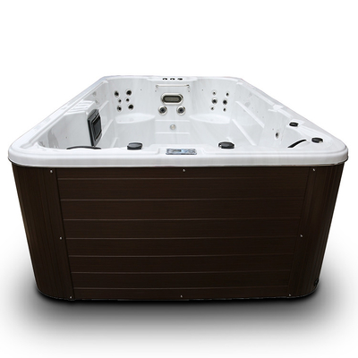 4 Meter Acrylic White Endless Swimming Spa Pool Combo Hot Tub Dengan 6 Kursi