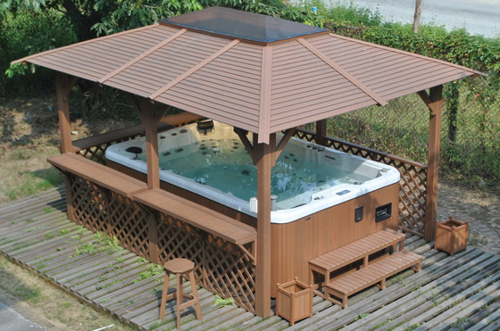 4,8 Meter Kolam Renang Akrilik Spa Berenang Luar Ruangan Dengan 2 Kursi Hot Tub